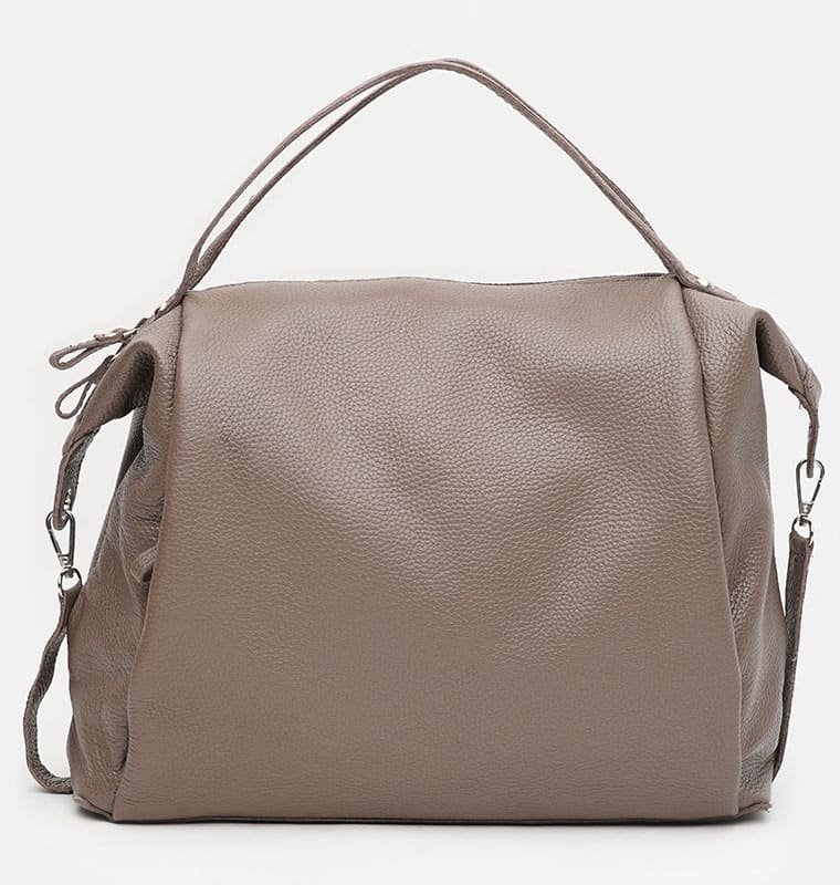 Жіноча шкіряна сумка формату А4 у кольорі тауп Ricco Grande (21285)
