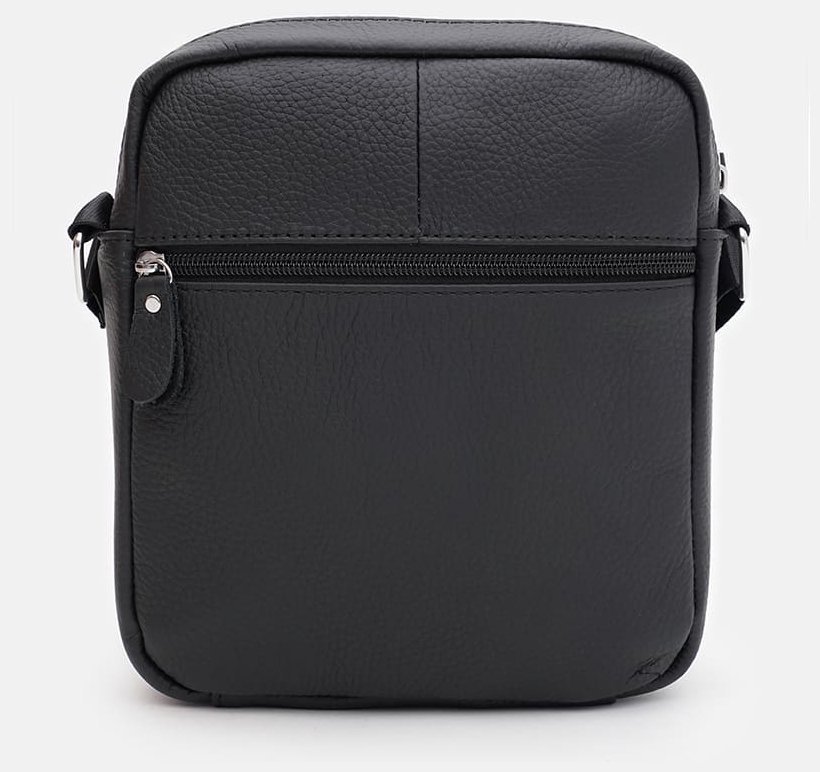 Мужская сумка из натуральной фактурной кожи через плечо Keizer черного цвета 96049 modnotak фото №3