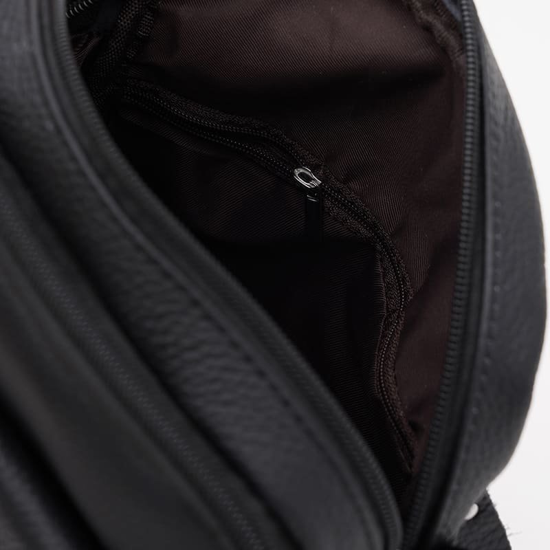 Мужская сумка из натуральной фактурной кожи через плечо Keizer черного цвета 96049 modnotak фото №5