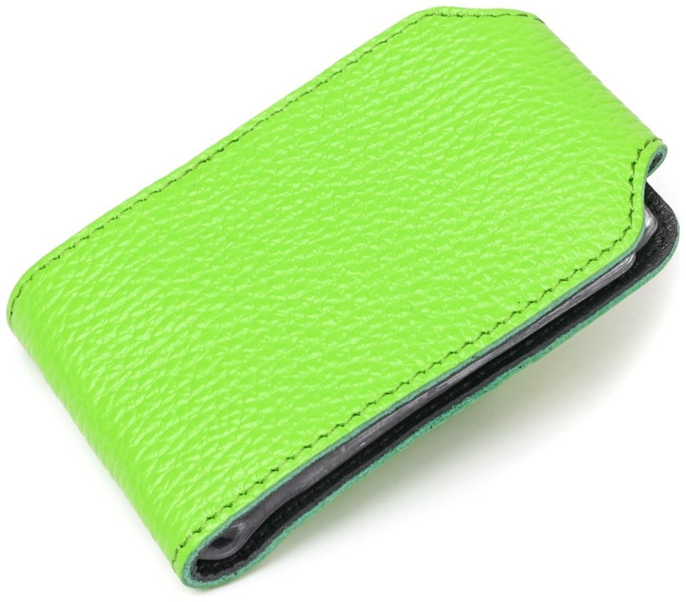 Маленька салатова візитниця горизонтального типу з натуральної шкіри Shvigel (2413916) modnotak фото №18