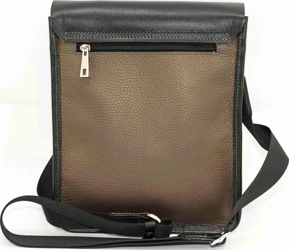 Стильна наплічна сумка планшет з двох видів шкіри VATTO (11990)