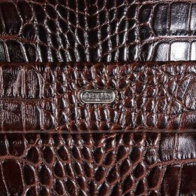 Мужская кожаная сумка под фактуру кроко для документов и ноутбука Desisan 106849 коричневого цвета