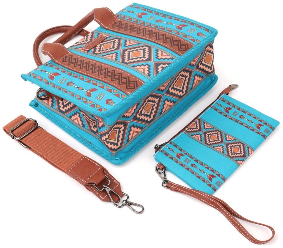 Каркасная женская сумка из качественного текстиля через плечо Vintage разноцветная 96949 modnotak фото №3