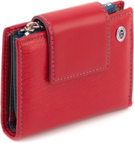 Шкіряний жіночий гаманець червоного кольору з монетницею ST Leather 1767249