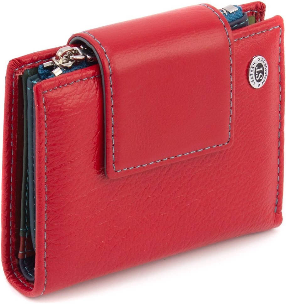 Женский кожаный кошелек красного цвета с монетницей ST Leather 1767249