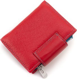 Шкіряний жіночий гаманець червоного кольору з монетницею ST Leather 1767249