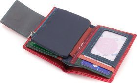 Шкіряний жіночий гаманець червоного кольору з монетницею ST Leather 1767249