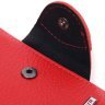 Червоно-чорний жіночий гаманець із натуральної шкіри з хлястиком на кнопці KARYA (2421351) - 3