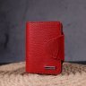 Червоно-чорний жіночий гаманець із натуральної шкіри з хлястиком на кнопці KARYA (2421351) - 6