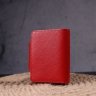 Червоно-чорний жіночий гаманець із натуральної шкіри з хлястиком на кнопці KARYA (2421351) - 7