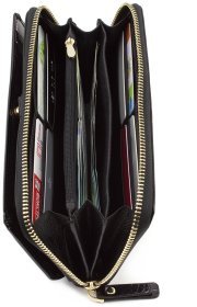 Чорний лаковий гаманець під багато карток ST Leather (16327)