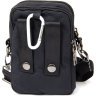 Черная мужская сумка на пояс из нейлона Vintage (20645) - 2