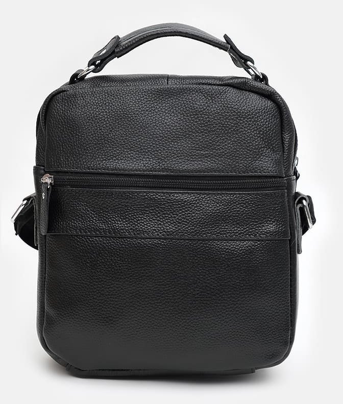 Чоловіча сумка-барсетка із дрібно-зернистої шкіри чорного кольору Keizer (22069)