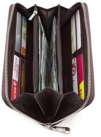 Кожаный женский кошелек коричневого цвета на молнии ST Leather (16415)