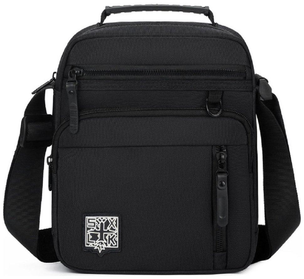 Мужская сумка-барсетка из черного текстиля с ручкой Confident 77449 modnotak фото №1