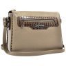 Женская сумка из фактурной кожи со вставками под рептилию Desisan 107649 бежевого цвета modnotak фото - 6
