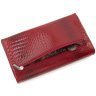 Жіночий шкіряний лакований гаманець Leather Collection 97749 червоного кольору modnotak фото - 4