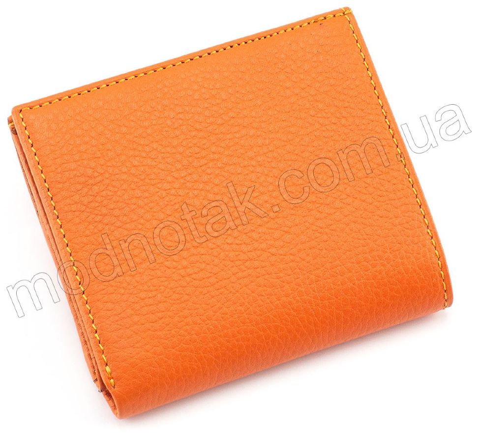 Яркий кожаный кошелек оранжевого цвета KARYA (1066-031)