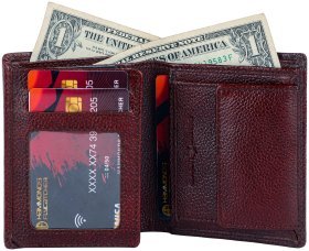 Вертикальный кожаный мужской кошелек без застежки Hammonds Flycatcher HF514 коричневого цвета 107949