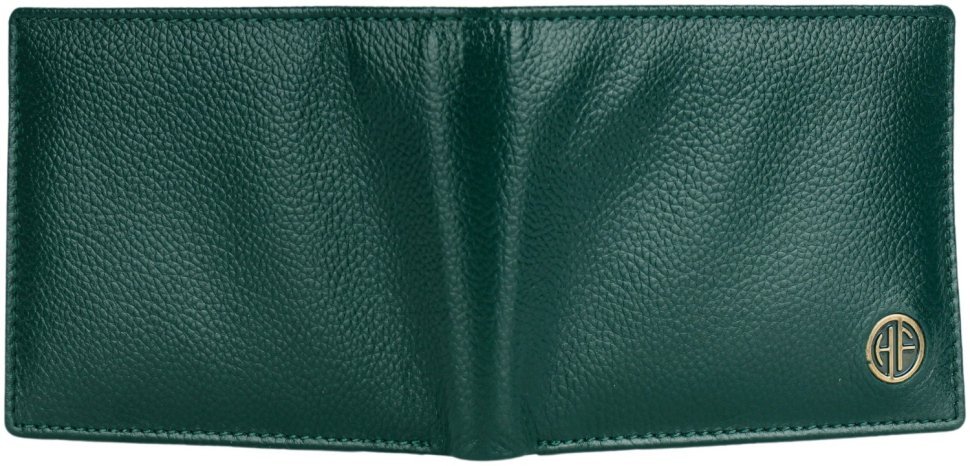Мужское портмоне из фактурной кожи зеленого цвета без застежки Hammonds Flycatcher HF594 с монетницей 108049 modnotak фото №3