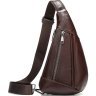 Шкіряна сумка-слінг коричневого кольору Vintage (14737) - 1
