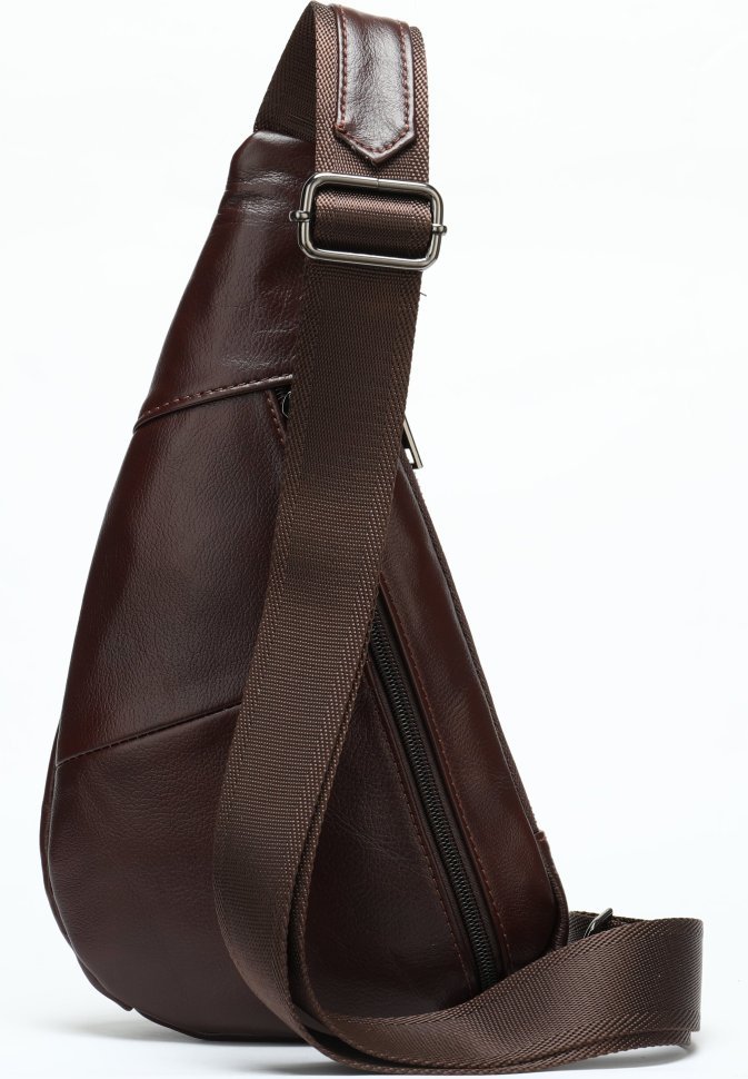 Кожаная сумка-слинг коричневого цвета Vintage (14737)