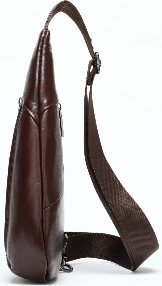 Кожаная сумка-слинг коричневого цвета Vintage (14737)