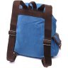 Текстильний рюкзак синього кольору з клапаном на магніті Vintage 2422152 - 2