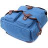 Текстильний рюкзак синього кольору з клапаном на магніті Vintage 2422152 - 3