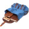 Текстильний рюкзак синього кольору з клапаном на магніті Vintage 2422152 - 6