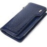 Синій жіночий гаманець-клатч із натуральної шкіри з тисненням під крокодила CANPELLINI (2421539) - 1