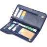 Синій жіночий гаманець-клатч із натуральної шкіри з тисненням під крокодила CANPELLINI (2421539) - 3