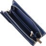 Синий женский кошелек-клатч из натуральной кожи с тиснением под крокодила CANPELLINI (2421539) - 4