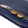 Синій жіночий гаманець-клатч із натуральної шкіри з тисненням під крокодила CANPELLINI (2421539) - 6