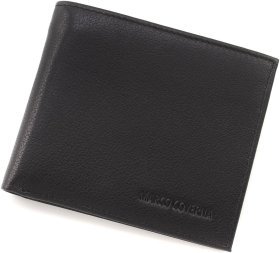 Черное мужское портмоне из натуральной кожи с зажимом для купюр Marco Coverna 68649