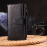 Жіночий вертикальний гаманець із натуральної шкіри чорного кольору CANPELLINI (2421641) - 7