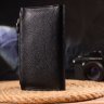 Жіночий вертикальний гаманець із натуральної шкіри чорного кольору CANPELLINI (2421641) - 8