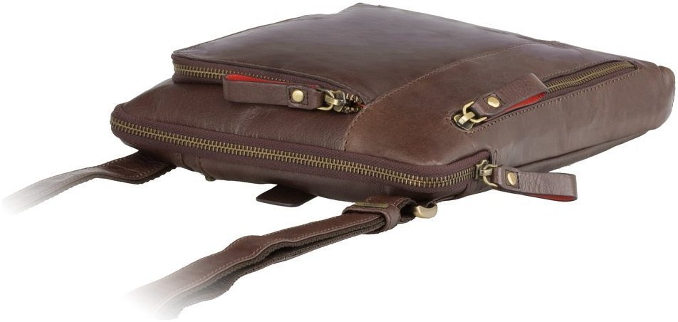 Чоловіча коричнева сумка-планшет із натуральної шкіри гладкого типу Visconti 68749