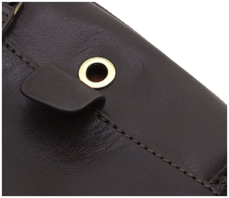 Мужская коричневая сумка-планшет из натуральной кожи гладкого типа Visconti 68749