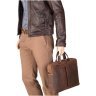 Велика чоловіча сумка для ноутбука з вінтажної шкіри світло-коричневого кольору Visconti Octo 69149 - 3