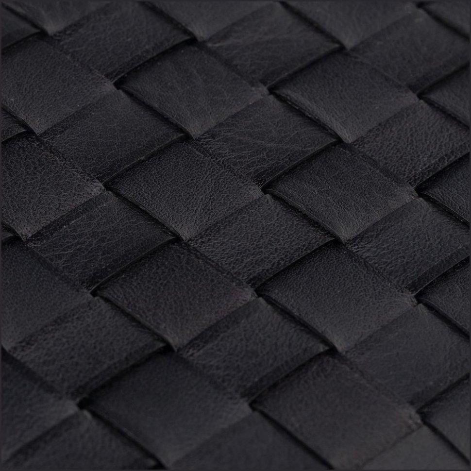 Чоловіче портмоне з натуральної шкіри під плетінку в чорному кольорі Visconti Rham 69249