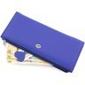 Яскравий жіночий гаманець синього кольору з натуральної шкіри на блискавичної застібці ST Leather (15379) - 5