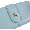 Крупный женский кошелек из натуральной кожи голубого цвета под много карт Ashwood 69649 - 21