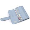Крупный женский кошелек из натуральной кожи голубого цвета под много карт Ashwood 69649 - 9