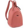 Компактний жіночий шкіряний рюкзак персикового кольору KARYA 69749 - 1