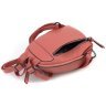 Компактный женский кожаный рюкзак персикового цвета KARYA 69749 - 5