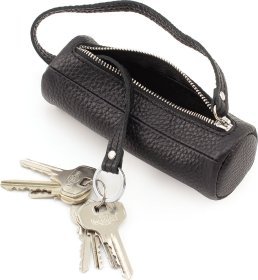 Черная вместительная ключница из высококачественной кожи на змейке BlankNote (50250)