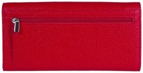 Довгий горизонтальний жіночий гаманець із натуральної шкіри червоного кольору Desisan 80350