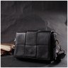 Класична жіноча сумка-кроссбоді із плетеної шкіри чорного кольору Vintage 2422313 - 7