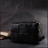 Класична жіноча сумка-кроссбоді із плетеної шкіри чорного кольору Vintage 2422313 - 8